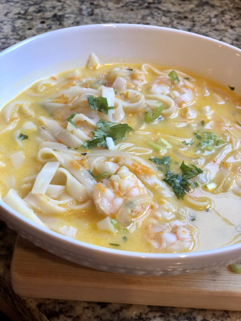 Thai Coconut Shrimp Noodle Soup - The Curry Theory